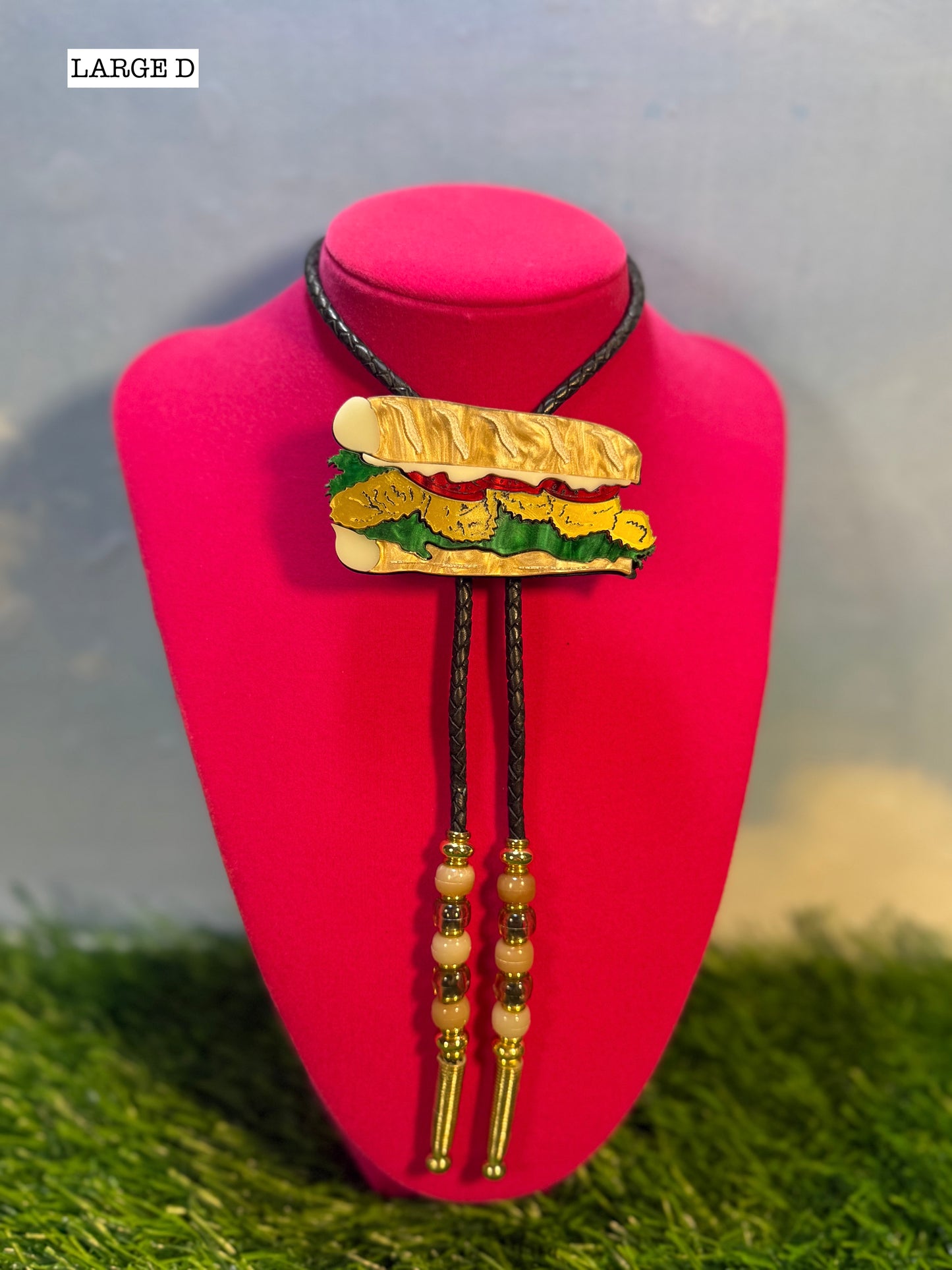 Fried Shrimp Poboy Bolo Tie - Marbled