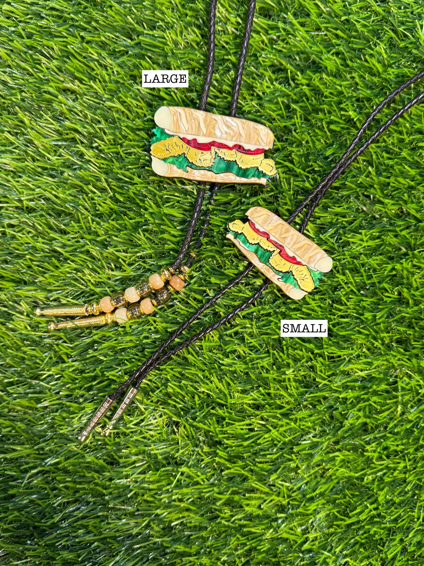 Fried Shrimp Poboy Bolo Tie - Marbled