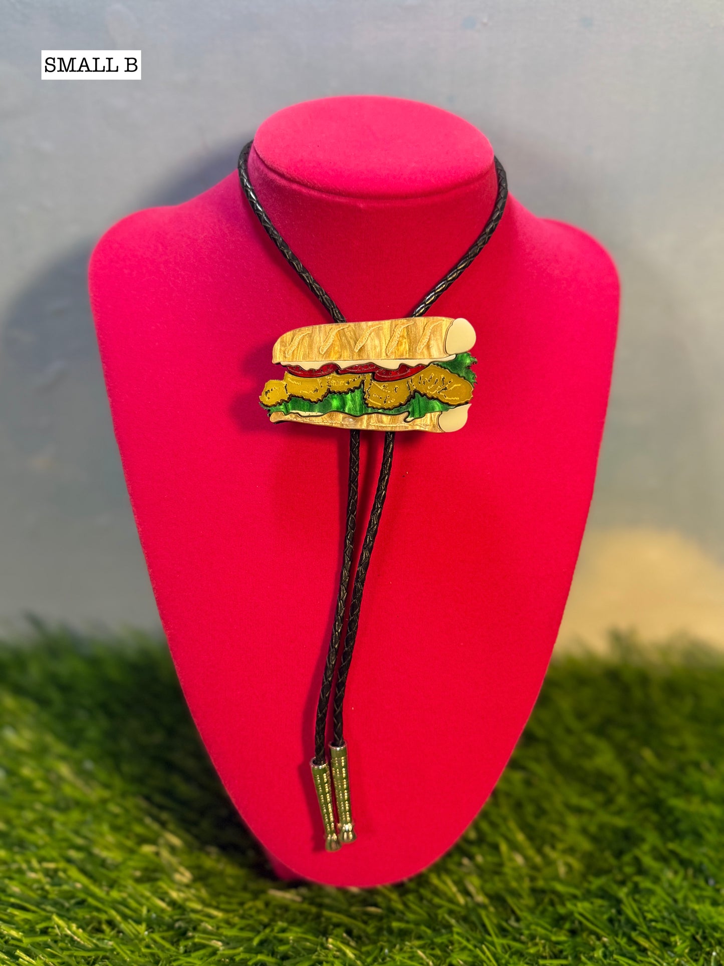 Fried Shrimp Poboy Bolo Tie - Marbled