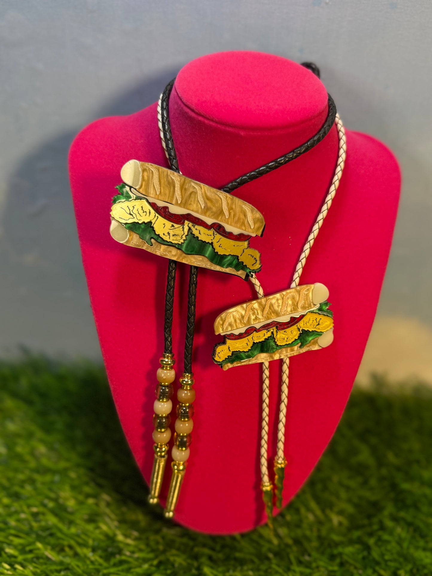 Fried Shrimp Poboy Bolo Tie - Marbled