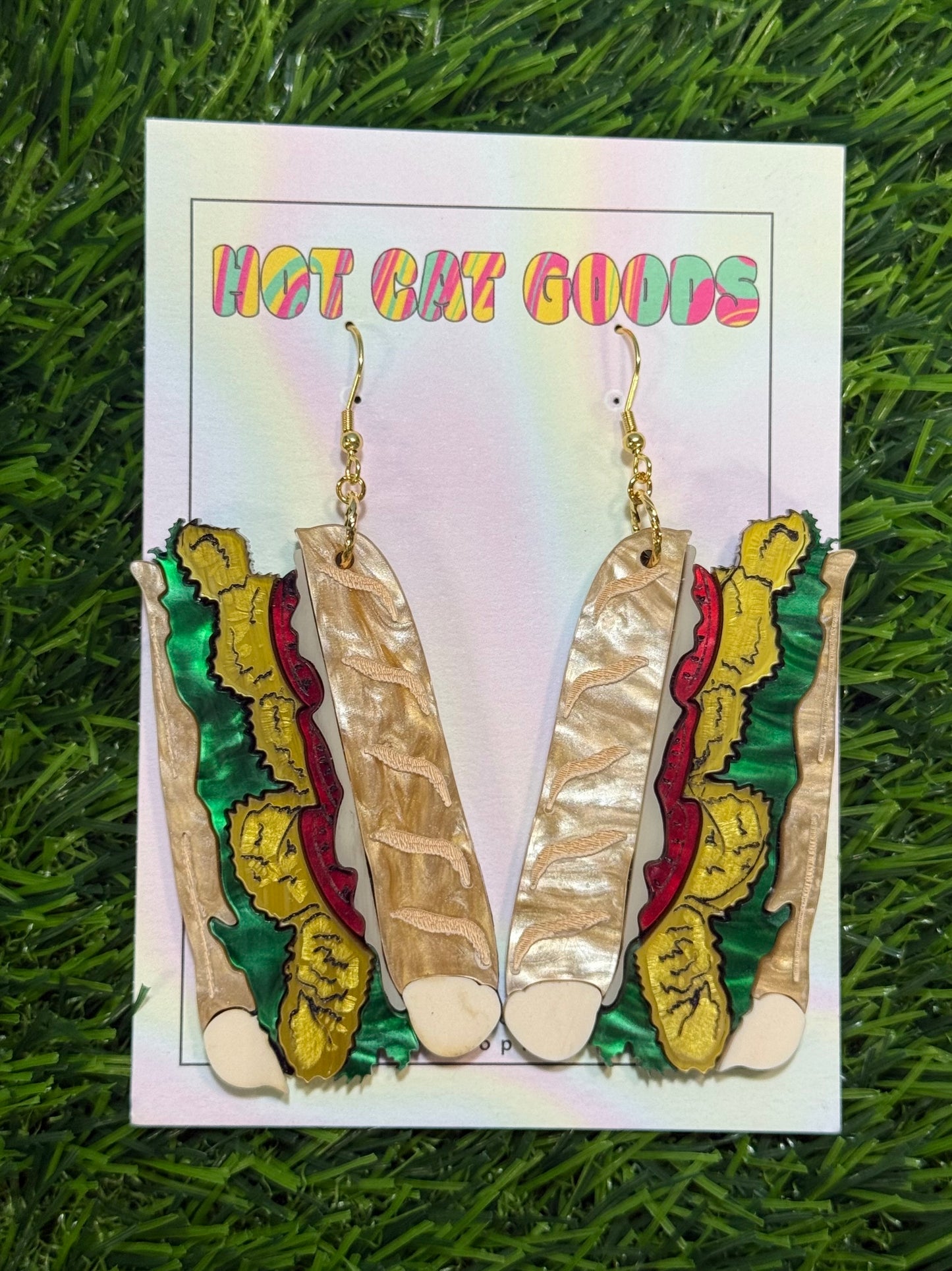 Fried Shrimp Poboy Earrings (Marbled)