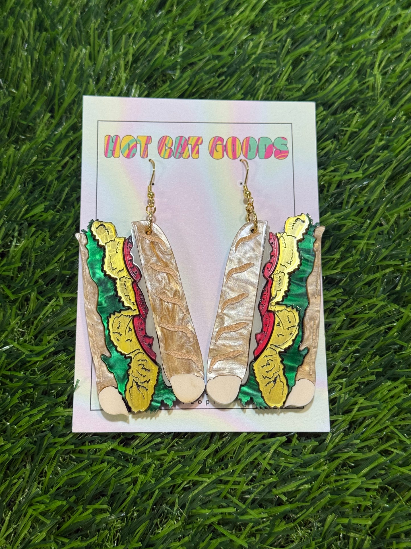 Fried Shrimp Poboy Earrings (Marbled)