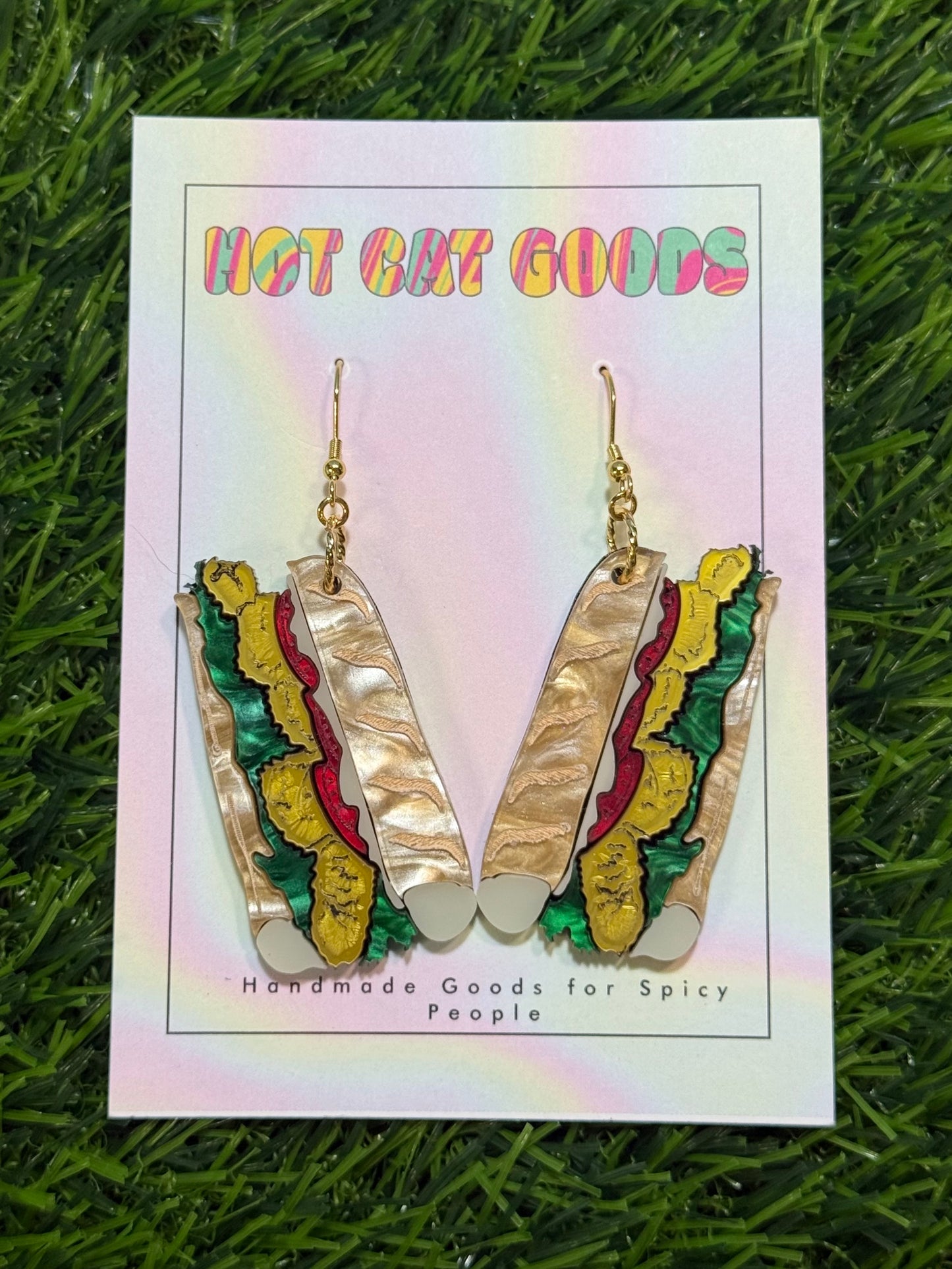 Fried Shrimp Poboy Earrings (Marbled)