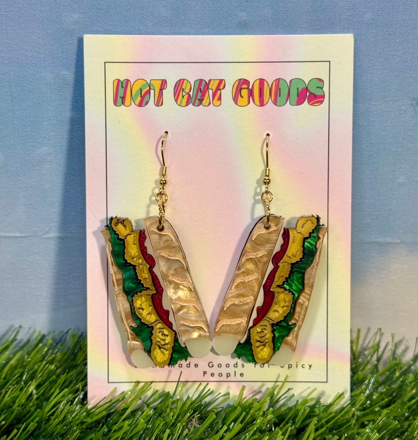Fried Shrimp Poboy Earrings (Marbled)