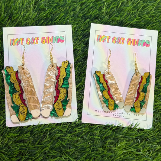 Fried Shrimp Poboy Earrings (Marbled)