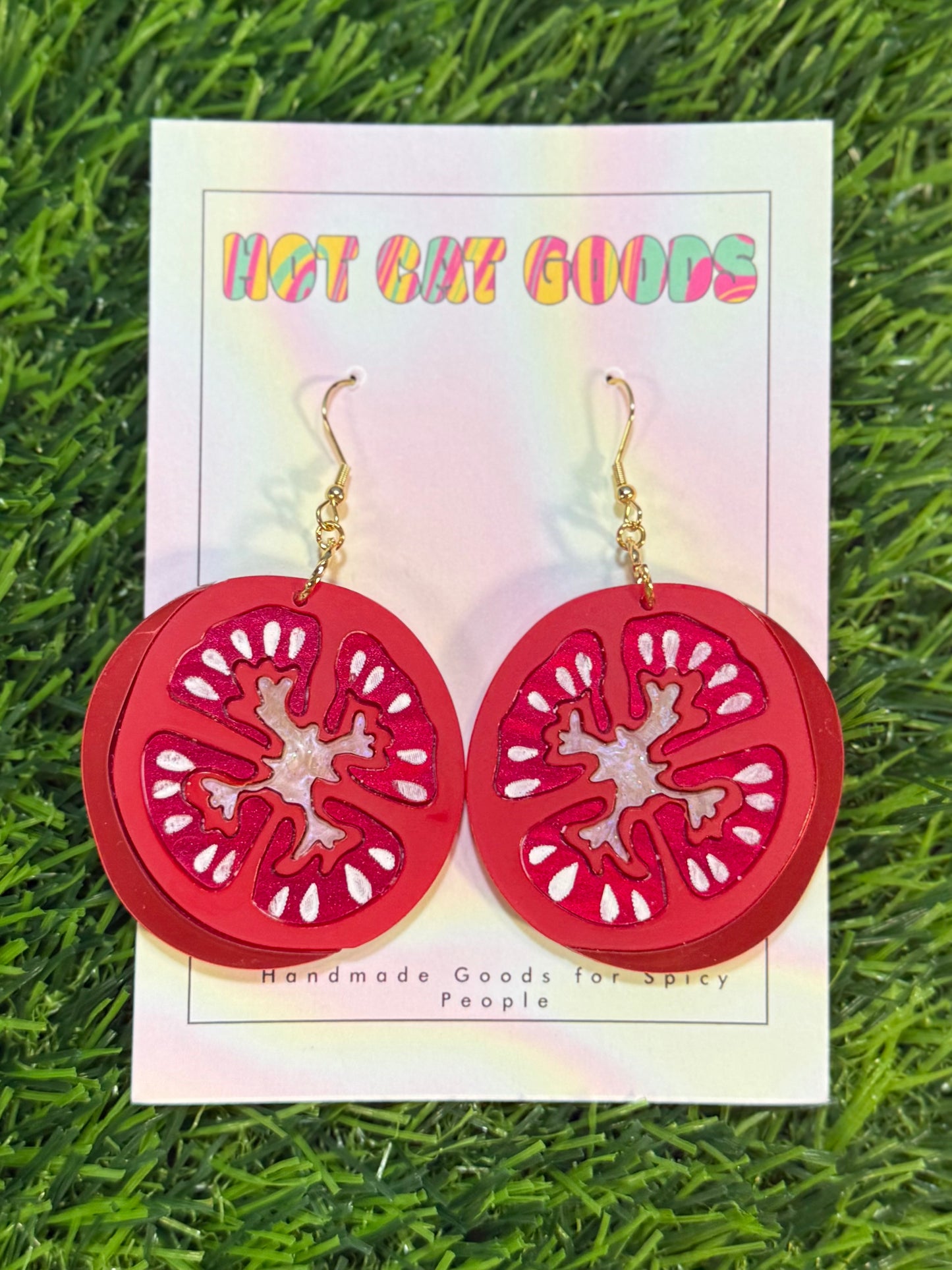 Tomato Earrings (Dark Version)