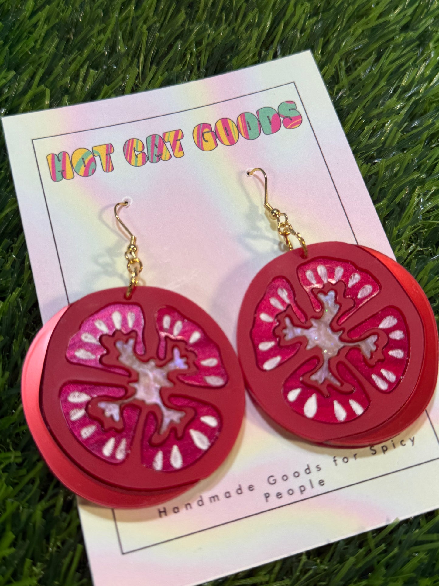 Tomato Earrings (Dark Version)