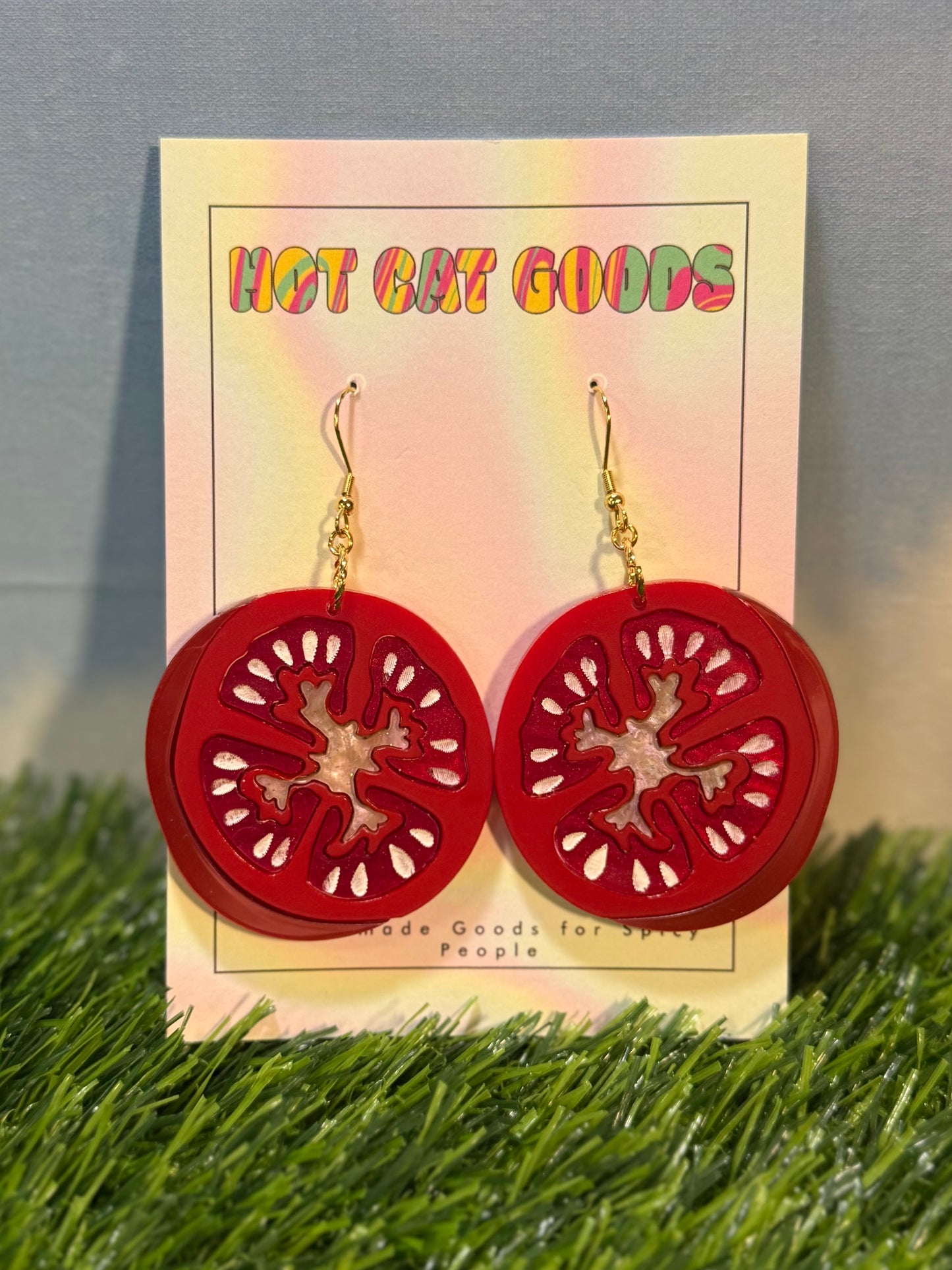 Tomato Earrings (Dark Version)