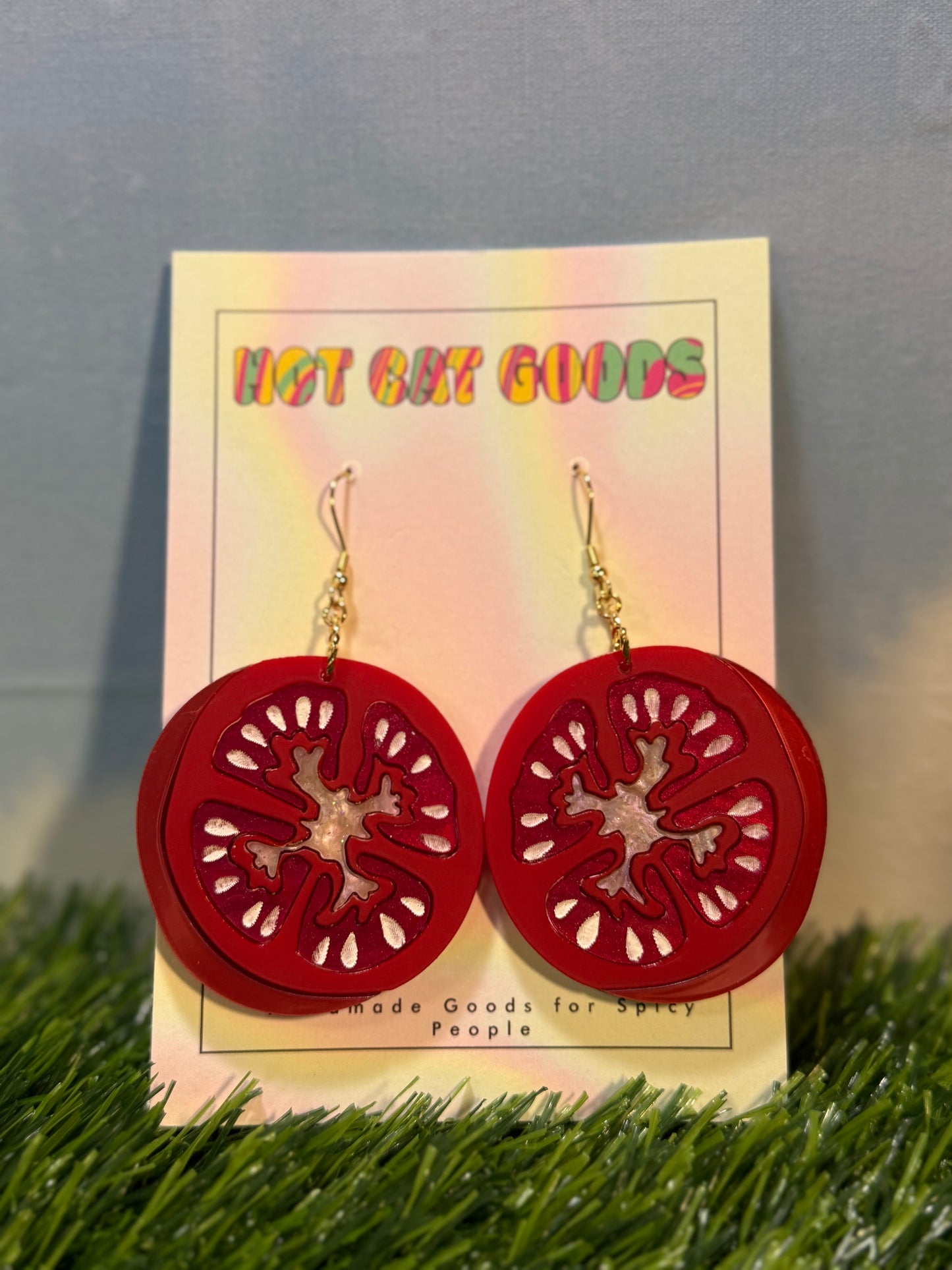 Tomato Earrings (Dark Version)