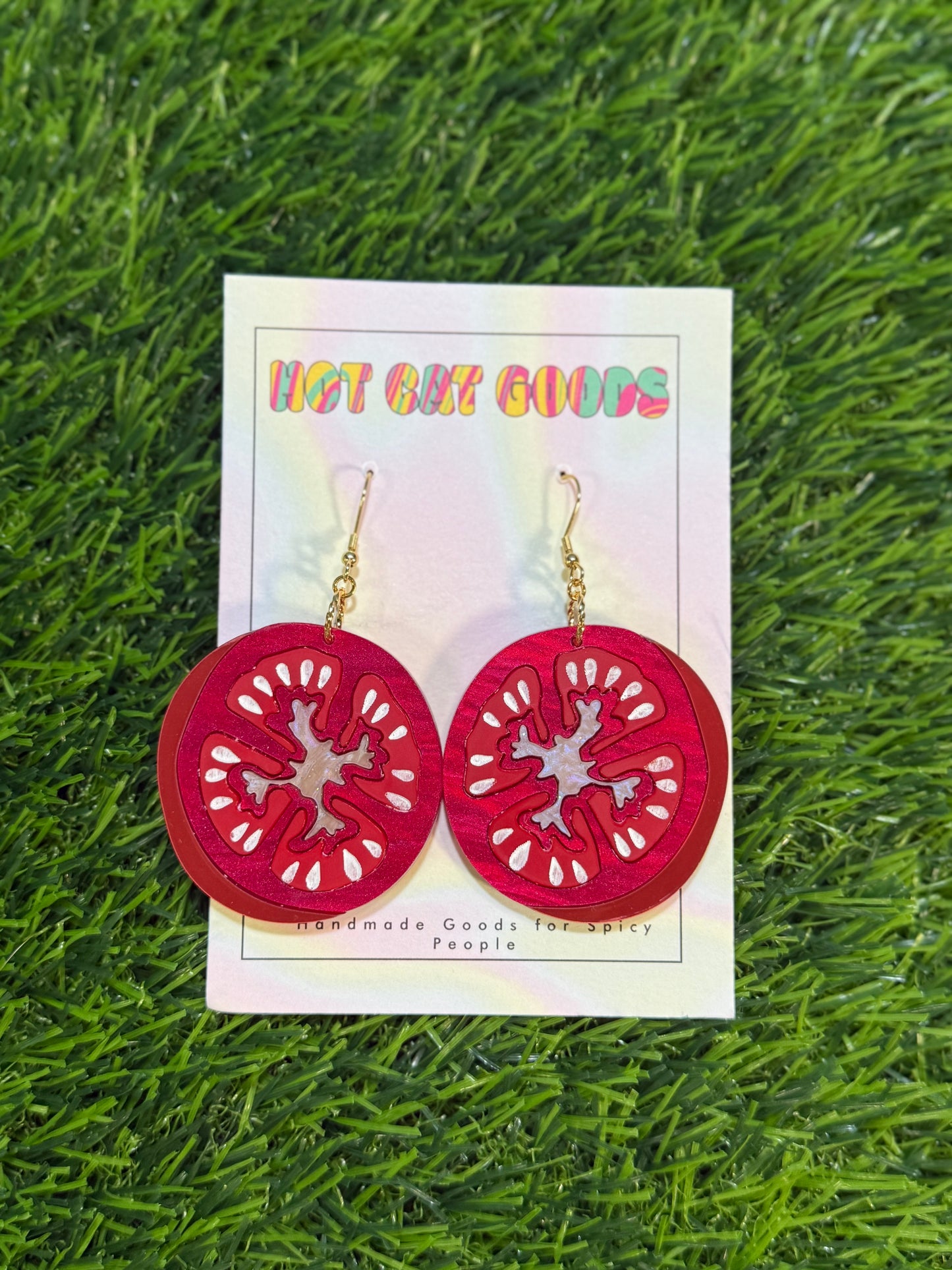 Tomato Earrings (Dark Version)