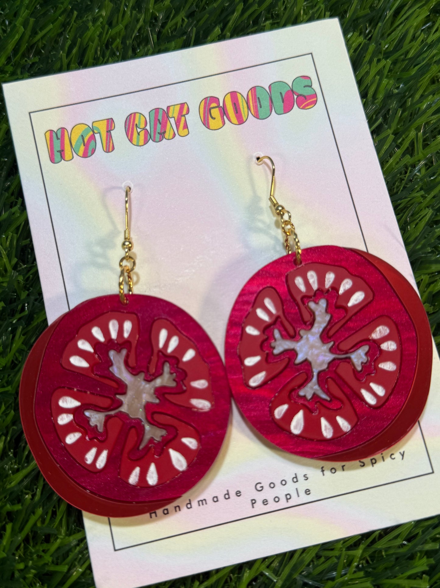 Tomato Earrings (Dark Version)