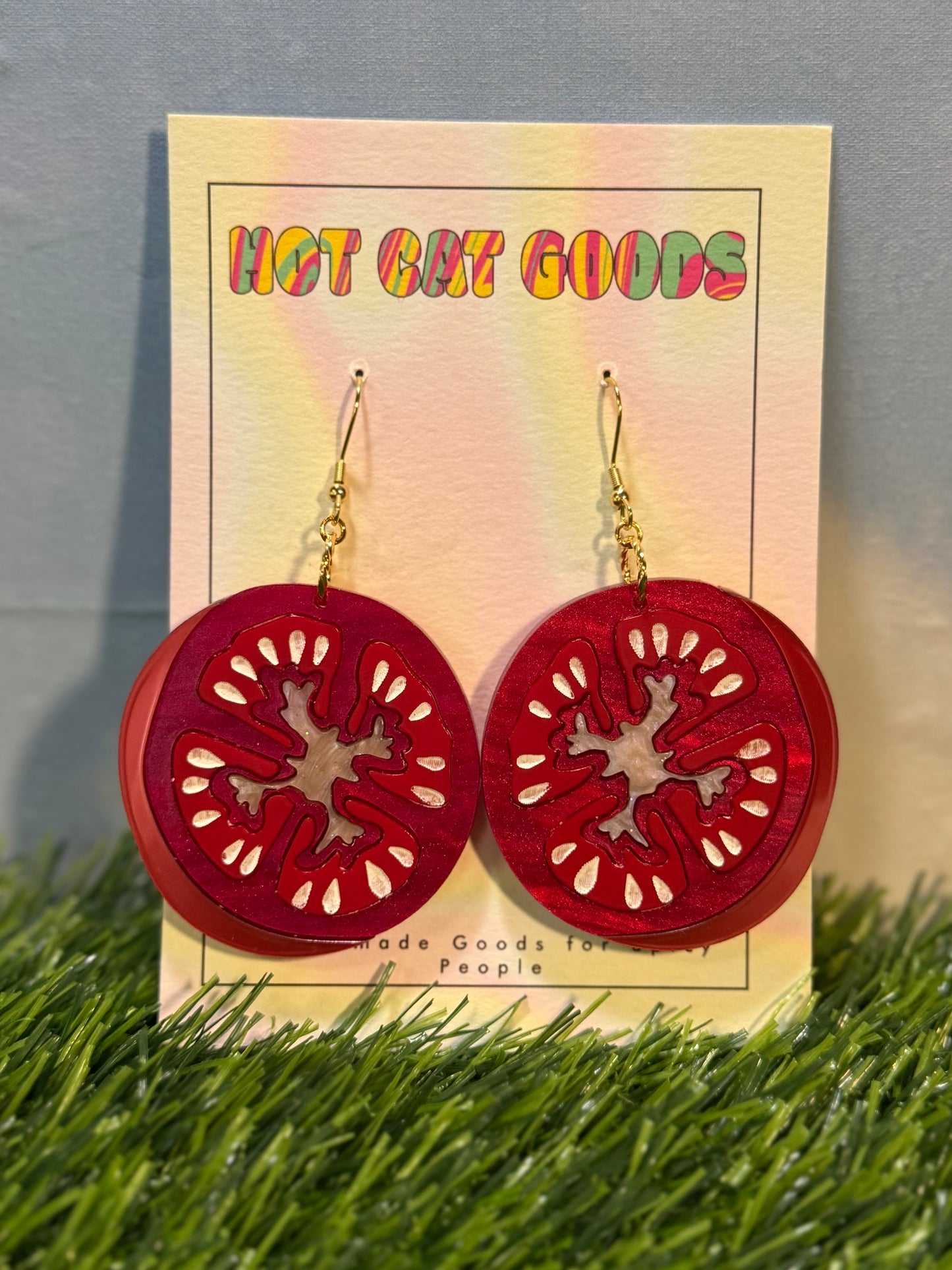 Tomato Earrings (Dark Version)