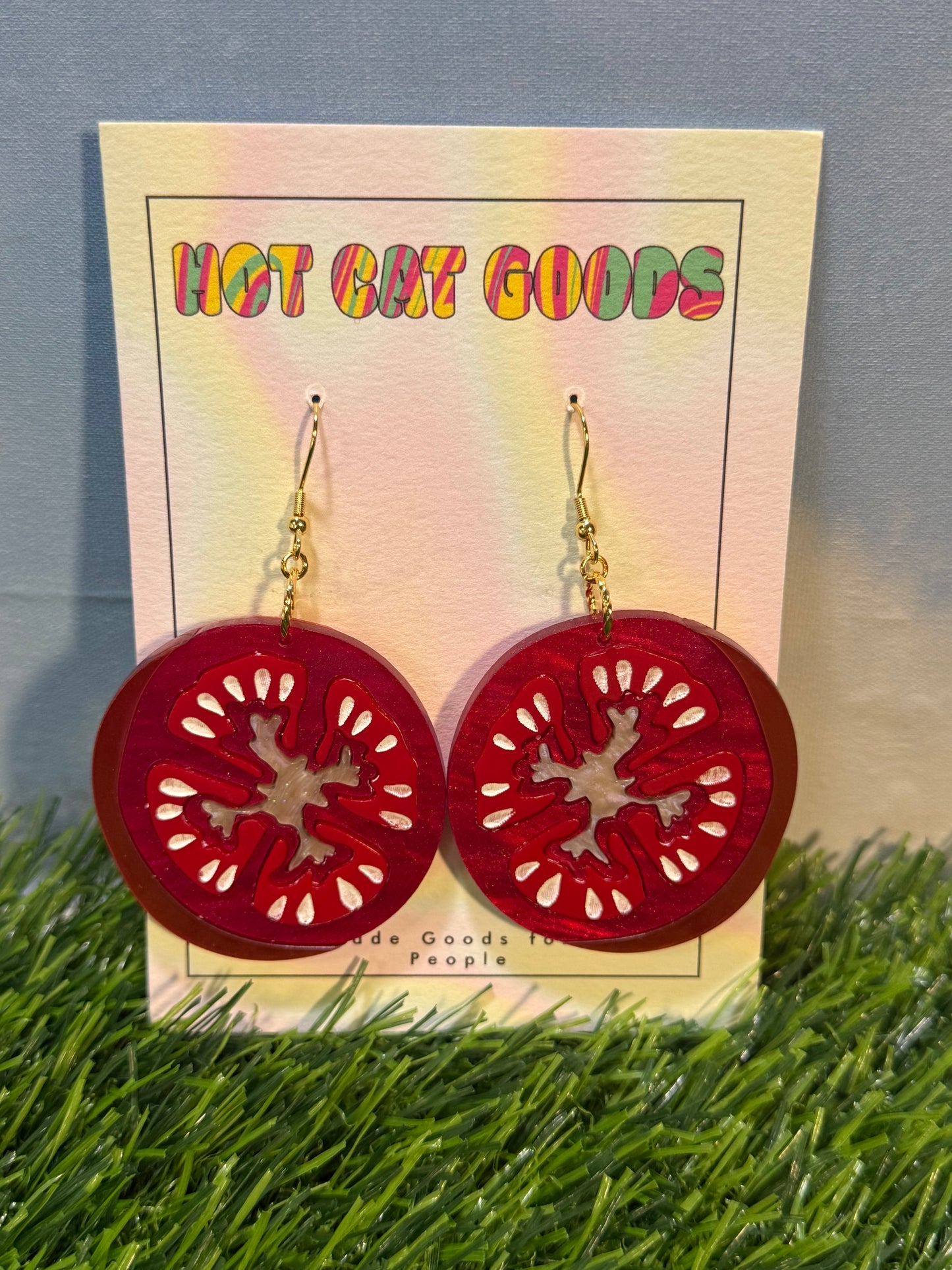 Tomato Earrings (Dark Version)